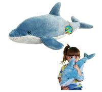 EcoBuddiez - Dauphin de Deluxebase. Grande Peluche Douce de 51cm Faite de Bouteilles en Plastique Recyclées. Cadeau Calin écolo pour Enfants et Animal Doux et Mignon pour Bambins.