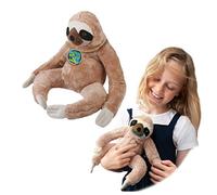 EcoBuddiez - Paresseux de Deluxebase. Peluche Douce Moyenne de 20cm Faite de Bouteilles en Plastique Recyclées. Cadeau Calin écolo pour Enfants et Animal Doux et Mignon pour Bambins.