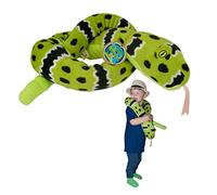 EcoBuddiez Sssnakes - Serpent à Sonnette Vert de Deluxebase. Peluche de 140 cm. Grosse Peluche Douce fabriquée en Bouteilles en Plastique recyclées. Cadeau écologique Parfait pour Les Enfants.