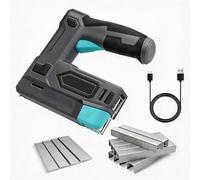 Ecobuild Agrafeuse sans fil 4 V et cloueuse Brad, agrafeuse électrique 2 en 1 de 6 à 14 mm et cloueuse de 14 à 15 mm, légère et portable avec 1000 agrafes et 200 clous pour le bricolage, la menuiserie