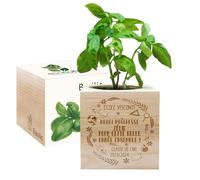 EcoCube à graver - Remerciement fin d'année scolaire - 100% Eco Friendly (Basilic)