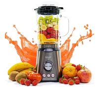 ECODE Blender Titanblade Pro 1250 W, Bol en Verre 1,75 L | 6 Lames en Titane, Pile la Glace, 3 Vitesses + Turbo, Sécurité, Antidérapant, Acier Inoxydable, Livre de Recettes Offert