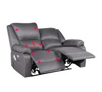 ECODE® Canapé 2 Places avec Inclinaison Électrique Indépendante et Massage - Mode TV Reclinable Indépendant de Chaque Côté, 8 Vibromoteurs, Chaleur Lombaire, Double Commande, Double USB