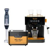 ECODE® Coffret Idées Cadeaux Petits Appareils Électroménagers Utiles Cuisine et la Maison, Offre Machine à Café Espresso Moulu + Grille-Pain + Mixeur Plongeant - Idée Cadeau pour Anniversaire Mariage