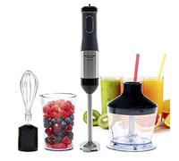 ECODE® Mixeur à main Titanmix Essential,Turbo, mixeur à tige, double lames en titane, verre doseur 600 ml, acier inoxydable, EcoMoteur, Easy Clean System, 600 W, gris anthracite ECO-442 (ECO-445)