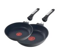 ECODE® poêles 20/24 cm, Indicateur démarrage de cuisson, Empilable, Induction, lave-vaisselle, Revêtement antiadhésif, Cuisson saine, Revêtement intérieur anti-adhésif (20 + 24 cm)