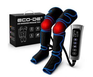 ECODE® Pressothérapie Lymphodrainage Massageur Jambes & Pieds, Bottes de Compression Air avec Chaleur et Vibration, pour Circulation Sanguine, Varices, Rétention d’Eau, Jambes Lourdes et Gonflées