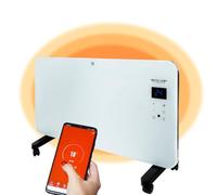 ECODE® Radiateur Convecteur En Verre 1500 WIFI, Ecran LED, APP Smartphone | Chauffage Électrique Mural, Fixe ou Portable, Ecran Tactile, Convient pour Salle de bain (IP24), APP Wifi, 2 Puissances