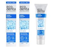 ECODENTA Dentifrice anti-caries avec xylitol, extrait de feuille de coriandre et huile de citron vert, protection contre les caries et la plaque dentaire, fraîcheur naturelle, 100 ml (lot de 2)