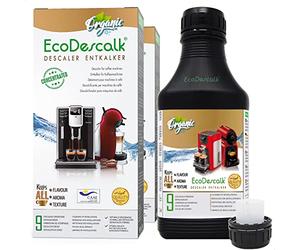 EcoDescalk Détartrant Machine à Café Écologique 2 x 500 ml Liquide Anticalcaire Naturel Compatible Nespresso, Dolce Gusto, DeLonghi, Tassimo, Machines Automatiques et Expresso