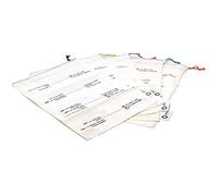 ECODIS - 5 Sacs Taille M gradués - réutilisables céréales et légumineuses, en Coton Bio. Gradués pour Aider à Acheter Les Bonnes quantités