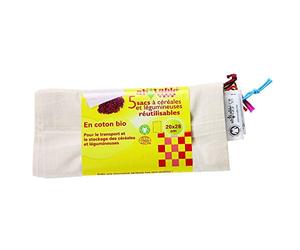 Ecodis Lot de 5 sachets de céréales et légumes 20 x 28 cm
