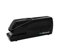 EcoElectronix Agrafeuse électrique automatique portable - Capacité de 30 feuilles, fonctionnement silencieux, sans bourrage et recharge facile - Adaptateur secteur/alimentation par piles (Noir)