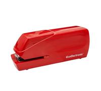 EcoElectronix Agrafeuse électrique automatique portable, capacité de 30 feuilles, fonctionnement silencieux, sans bourrage et recharge facile, adaptateur secteur/alimentation par piles (rouge)
