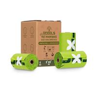 ECOELS Sacs à déjections canines 100 % compostables et biodégradables | 90 sacs à déjections canines extra larges, solides et étanches | Certifié OK COMPOST HOME, EN13432, US ASTM BPI Sacs à