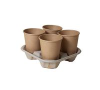 ECOFEUTRE - Lot 400 Porte gobelets 4 gobelets - Support de Transport pour Tasses à Café, Accessoire Professionnel pour Service de Boissons à Emporter, 21x21x4 cm