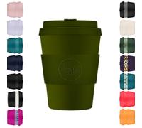 Ecoffee Cup 240 ml 8 oz - Tasse à café réutilisable écologique 100 % à base de plantes avec couvercle et manche en silicone - Sans mélamine et biodégradable, compatible lave-vaisselle/micro-ondes