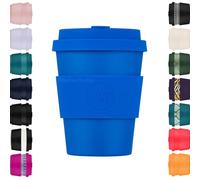 Ecoffee Cup 240ml 8oz - Tasse à café réutilisable écologique 100 % à base de plantes avec couvercle et manche en silicone - Sans mélamine et biodégradable, vaisselle/micro-ondes sans danger, tasse de