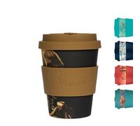 Ecoffee Cup 350ml 12oz Collection Van Gogh - Tasse à café réutilisable écologique 100% à base de plantes avec couvercle et manchon en silicone - Sans mélamine, compatible lave-vaisselle/micro-ondes