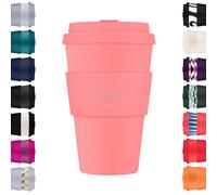 Ecoffee Cup 400ml 14oz Tasse à café réutilisable écologique 100% à base de plantes avec couvercle et manche en silicone - Sans mélamine et biodégradable, vaisselle/micro-ondes sécuritaires, tasse de