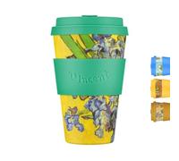 Ecoffee Cup Van Gogh 400ml (14oz) Gobelet Réutilisable - À Base de Plantes, Sans BPA, Léger, Compatible Lave-Vaisselle & Micro-ondes - Irises