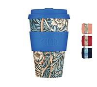 Ecoffee Cup William Morris 400ml (14oz) Gobelet Réutilisable - À Base de Plantes, Sans BPA, Léger, Compatible Lave-Vaisselle & Micro-ondes - Lily