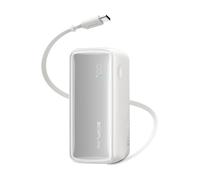 EcoFlow 10 000mAh Batterie Externe, 45 W, avec câble rétractable intégré de 70 cm pour Les déplacements, Compatible avec Les iPhone de la série 12 à 17 et Les Galaxy, Blanc