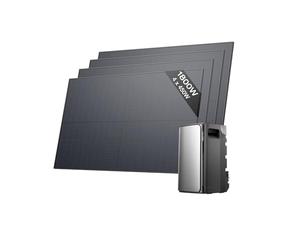 ECOFLOW Kit solaire de STREAM Ultra, batterie 1,92 kWh avec panneaux solaires rigides 450W*4, 4 entrées solaires MPPT 2800 W, ports CA doubles 2300 W, plug & play, batterie tout-en-un avec onduleur