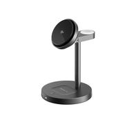 EcoFlow Qi2 Magnétique Station de Charge 3 en 1 avec Support réglable, Station de Charge magnétique sans Fil pour iPhone 17/16/15/14, Apple Watch et AirPods, Noir