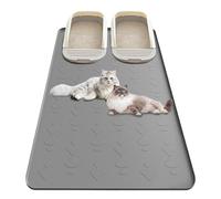 Ecofocet 86x56 cm Tapis Litiere Chat,Tapis Chat Litiere,Tapis de Litière Pour Chat,Tapis pour litiere chat,Tapis Pour Chat Antidérapant,Litter box mat,Silicone Imperméable,Pour Gamelle et Litière