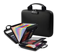 Ecofocet Boîte à Documents Ignifuge avec Serrure, Organisateur de Documents A4 Rigide 13 Compartiments, Porte-Documents pour Documents Importants, Certificats et Passeports, Noir
