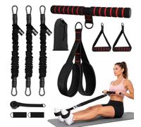 Ecofocet Elastique Traction, Élastique Musculation Traction, Bande de Résistance avec Pédale, Pedal Resistance Band, (30 LB, 40 LB, 50 LB), avec pédale et ancrage de Porte, pour Maison,Salle de Sport