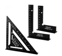 Ecofocet Equerre Menuisier, 3pcs Equerre Charpentier, Blocs Aluminium Anodisé 150x100mm & 100x70mm, Équerre Triangulaire Trusquin Metal 180mm, Équerre Menuisier pour Charpentier et Ingénieur