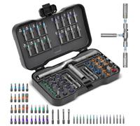 Ecofocet Jeu de Tournevis à Cliquet Magnétique 50 en 1, Kit Tournevis de Précision avec Embouts S2, Aimant Puissant, Tournevis Multifonction pour Réparation PC, Bricolage et Assemblage