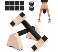 Ecofocet Lot de 2 Parallettes Calisthenics,25 cm Barre Parallèle,Barre Parallele Calisthenics,Poignées de Pompes en Bois,Push Up Bars,Barres de pompes,pour Gymnastique,Fitness,Musculation