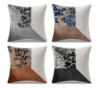 Ecofocet Lot de 4 Housse de Coussin, Taie d'oreiller 45x45 cm, Housse de Coussin Moderne, Taie d'oreiller pour Canapé, Taies Oreiller pour Maison/Salon Chambre/Canapé Décoration