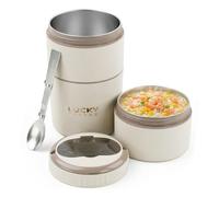 Ecofocet Lunch Box 3 Couches avec Couverts, Acier Inoxydable 304