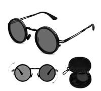 Ecofocet Lunettes de Soleil Pliantes, Rondes Lunettes Polarisées