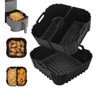 Ecofocet Moule Silicone Air Fryer pour Philips Série 2000 6.2L, 3 Pièce Moule Air Fryer pour Philips 6.2L NA230, 19-23CM Réutilisable Accessoires Plat Panier Silicone pour Ninja Max Pro 6,2L AF180EU