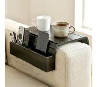 Ecofocet Plateau Accoudoir Canapé en Bambou avec Compartiments, 42 x 32 cm