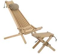 Ecofurn - Chilienne scandinave avec repose-pieds Mélèze beige G