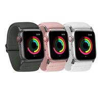 Ecogbd 3pièce Large Bracelet Élastique de Rechange Compatible avec Apple Watch 38mm 40mm 41mm 42mm 44mm 45mm, Bracelets Larges en Tissu Nylon pour iWatch Series 9,8,7,6,5,4,3,2,1,SE pour Hommes Femmes