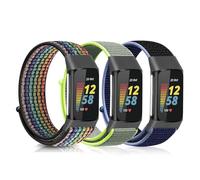 Ecogbd Bracelet de Montre en Nylon compatible avec Fitbit Charge 5, Bracelet Sport réglable pour Homme Femme, Tissu souple respirant montre bracelet