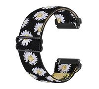 Ecogbd Bracelet élastique de rechange compatible avec la sangle Fitbit Versa/la sangle Fitbit Versa Lite/la sangle Fitbit Versa 2, bracelet en nylon en tissu souple pour femme homme (fleur)