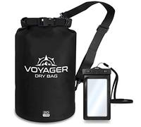 EcoGear FX Heavy Duty Waterproof Dry Bag Voyager Series - Durable Roll Top Compression Bag -Kayaking, Rafting, Boating, Hiking, Fishing and Camping (Black, 30L)