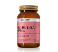 ECOGENETICS - Huile de Krill+DHA Plus 60 Capsules Molles | Source Premium d'Omega 3 (415mg par capsule) pour la Santé Cardiovasculaire | Stimulant Cérébral Idéal pour la Concentration et la Mémoire