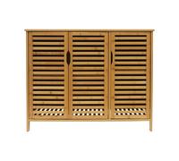 Ecoggeder Armoire de cuisine latérale en bambou avec 3 portes - Armoire d'appoint - Buffet pour salon, chambre à coucher, bureau, cuisine - 100 x 35 x 80 cm - Couleur bois