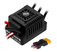 EcoGleam 60A Brushless ESC 2-3S Régulateur de vitesse électronique pour voiture 1/10 RC Car Truck (noir)