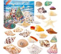 EcoGleam Calendrier de l'Avent de Noël en forme de coquillages, compte à rebours de 24 jours, cadeaux de Noël pour garçons et filles