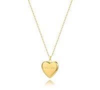 EcoGleam Collier avec médaillon en forme de cœur personnalisé pour femmes et filles (doré)
